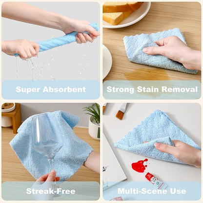 80 Pack Microfiber Cleaning Cloth Roll Reusable Paper Towels 12"x12" Tear Away Cloth,Absorbent Dish Rags for House Kitchen,Wash Cloths,Lint Free Rags for Window Cars Cleaning Supplies