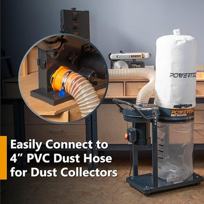 POWERTEC 70506 Quick Connect Dust Port Adapter for 1-3/4" ~ 2-1/2" Port to 4" & 2-1/2" Dust Collection Hose, with Threaded Adapter for POWERTEC Power Tool Vacuum Hose Kit