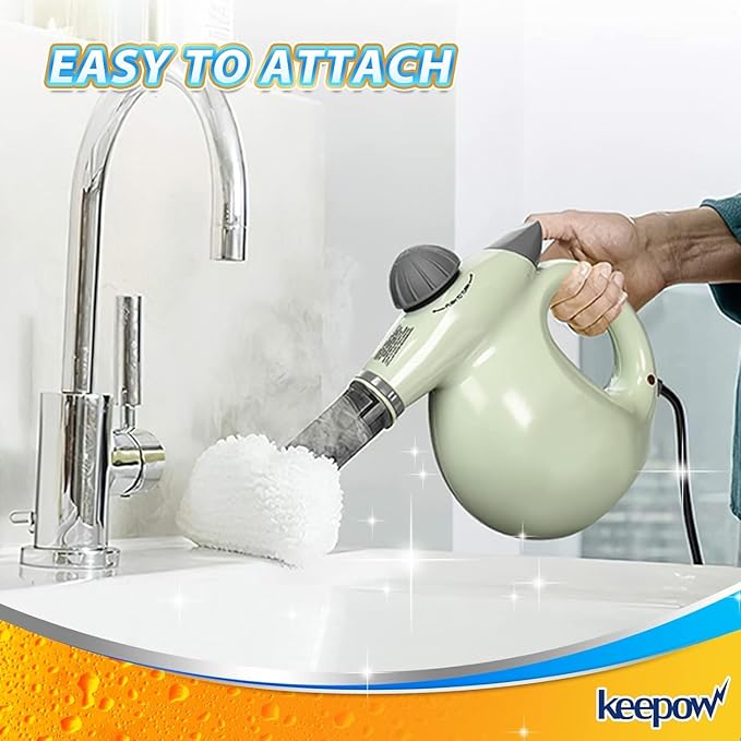 KEEPOW Steam Cleaner Accessories Compatible with Bissell Steam Shot Omni Attachments Fit fr Wagner Fit fr PurSteam Fit for McCulloch Handheld Steam Cleaner Attachments Universal Microfiber Pads 6 PCS