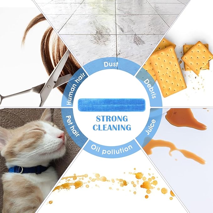 8 Pack Replacement Microfiber Pad, Cleaning Refills, Reusable Mop Refills for Flat Mop System, 25" x 5" Machine Washable Pads for Hardwood & Hard Floors