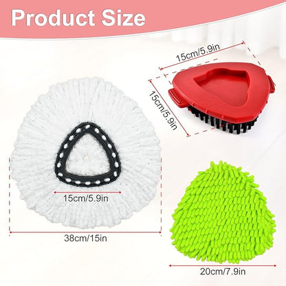 Mop Heads Replacement for Ocedar, Mop Replace Head for Ocedar EasyWring 1 Tank, Microfiber Spin Mop Refills, Include 4 Spin Mop Replacement Head Deep Cleaning Machine Washable with 2 Scrubber Mop Head