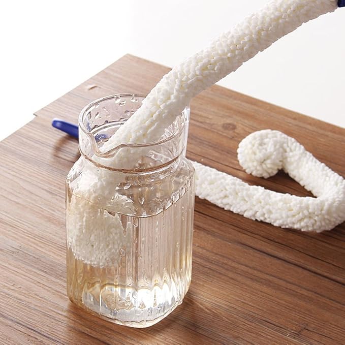 LJDJ Bottle Cleaning Brush - Set of 2 Flexible Bottle Scourer - Multi-Function Household Cleaning Tools for Cleaning of Wine Decanters, Goblets, Glasses, Cups