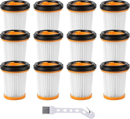 12 Pack WV201 Filter Replacement for Shark Wandvac ION W1 S87 Cordless Handheld Vacuum, Compatible with WV200, WV201, WV205, WV220, WV201BK, Compare to Part # XHFWV200