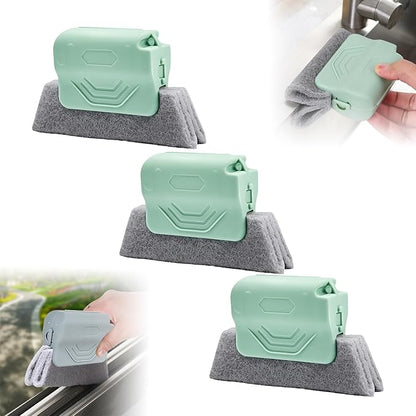 Magic Window Track Cleaner, 2026 Upgraded Window Groove Cleaning Brush Tools Set, Hand-held Window Track Cleaner Brushes Tools Set for Window lides Gaps Tile Lines Shutter Car Vents (Green 3pcs)