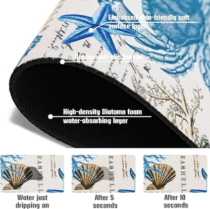 Sink Faucet Absorbing Mat, 2 Pack Drying Mat Around Faucet Sink Splash Guard Behind Faucet Sinkmat For Kitchen Bathroom Island Rv 15 * 5.5 Inch (38 * 14 cm)