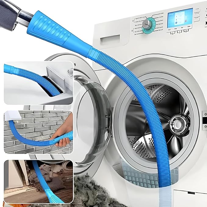 Universal Dryer Vent Cleaner Kit Compatible with Most Vacuum Cleaner Include Vacuum Hose Attachment Accessories Brush Lint Act Brush,Dryer Vent Vacuum Hose with Basic Protective Gloves