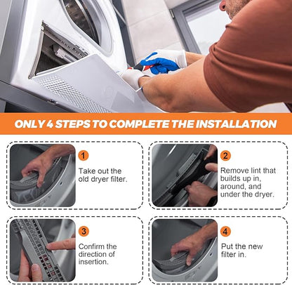 【𝟮𝟬𝟮𝟲 𝗨𝗽𝗴𝗿𝗮𝗱𝗲𝗱】DC61-02595A Dryer Lint Filter Case Screen WITH UPGRADDED BRUSH - Replacement for Samsung Dryer DV42H5200EW/A3 DV42H5000EW/A3 DV45K6500EV/A3 DV42H5200EP/A3 by Beaquicy