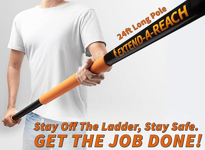 30 Foot High Reach Duster Kit with 5-24 ft Extension Pole // High Ceiling Dusting and Window Cleaning Kit with Telescopic Pole // Window Washer & Squeegee, Cobweb Duster, Fan Blade and Feather Duster