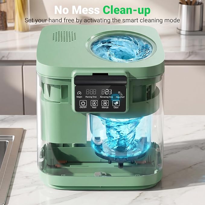 Growell 4L Electric Composter for Kitchen, Smart Countertop Compost Bin with Visible Window,Odorless & Low Noise, Auto-Cleaning,Turn Food Waste into Fertilizer, Food Waste Compost Indoor Machine, EC01
