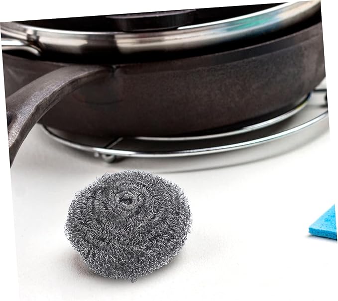 ULTECHNOVO 6pcs Metal Scrubbers Cleaning Balls for Pots Pans Grills and Kitchen Surfaces Efficient and for Heavy-Duty Use