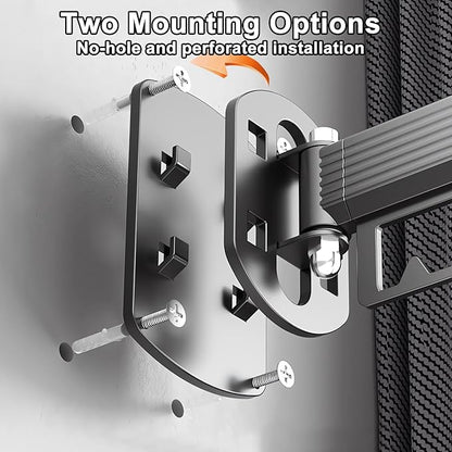 Clothes Drying Rack Wall Mounted Retractable Clothes Drying Rack Space-Saver Laundry Drying Rack Collapsible(Tri-Fold) for Balcony, Laundry, Bathroom, Patio, Apartment, Dormitory（Dark Grey）