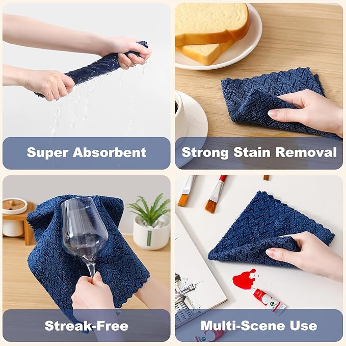 80 Pack Microfiber Cleaning Cloth Roll Reusable Paper Towels 12"x12" Tear Away Cloth,Absorbent Dish Rags for House Kitchen,Wash Cloths,Lint Free Rags for Window Cars Cleaning Supplies
