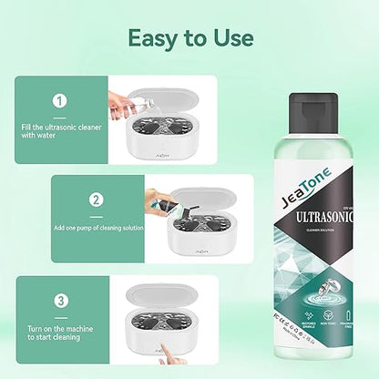 Ultrasonic Jewelry Cleaner Solution for Ultrasonic Cleaner Machine, Professional Cleaning of Jewelry, Diamonds, Gold, Silver, Remove Odors, Discoloration & Stains, Mint Scent, Green, 4oz