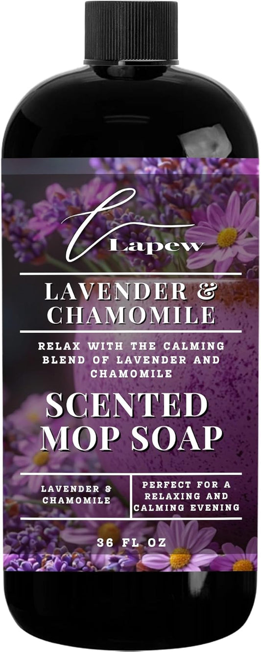 Lapew Lavender Chamomile Scented Mop Soap - Luxury Floor Cleaner Concentrate for Mopping Tile, Laminate, Vinyl & Hardwood | Streak-Free, Low-Foam | 36 oz