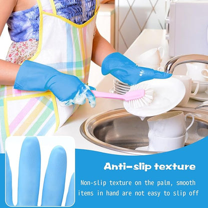 Rubber Reusable Gloves Long Household Dishwashing Gloves Kitchen Cleaning for Dishes Clean Gardening