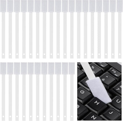 Tucnoeu 50Pcs Disposable Crevice Cleaning Tool Crevice Brush Crevice Hole Brush Suitable for Small Spaces,Keyboards,Grooves (White)
