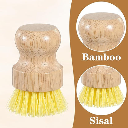 20 Pcs Bamboo Dish Scrub Brushes, Wooden Kitchen Dish Brushes Plastic Bristle Scrubber for Pots, Pans, Bowls, Dishes Cleaning