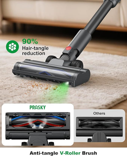 Cordless Vacuum Cleaner, Stick Vacuum Rechargeable, 550W 45KPA Powerful Suction Lightweight Vacuum Cleaners for Home, Anti-Tangle, Self Standing for Pet Hair Hardwood Floor Carpet - Purple
