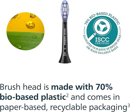Philips Sonicare G3 Two-in-One - Genuine Replacement Electric Toothbrush Heads, Black, 4 Pack One Year Supply, HX9054/95