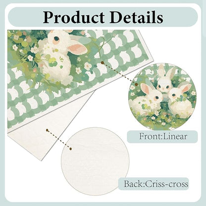 CREATCABIN 6Pcs Swedish Dishcloths for Kitchen Reusable Swedish Dish Towels Absorbent Cellulose Sponge Cleaning Cloths Washable Quick Drying Kitchen Dish Cloths Rags Green Rabbit Car 7.6 x 6.7 Inch