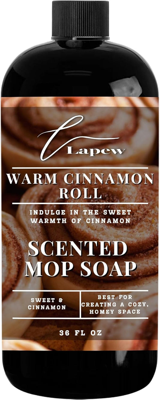 Lapew Warm Cinnamon Roll Scented Mop Soap - Luxury Floor Cleaner Concentrate for Mopping Tile, Laminate, Vinyl & Hardwood | Streak-Free, Low-Foam | 36 oz