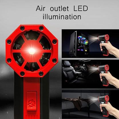 T2 Compressed Air Duster-130000RPM Cordless Electric Air Duster,4-Gear Adjustable Air Blower,Portable Rechargeable Turbo Fan for Computer,Keyboard,Car,Home Cleaning