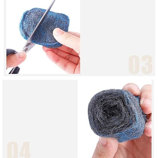 10 PK Steel Wool Soap Pads - Metal Scouring Cleaning Pads for Dishes, Pots, Pans, and Ovens - Pre-Soaped scrubbing Pad for Easy Cleaning of Dishes, Pans, Ovens and Pots (Blue, 8x6x2cm)