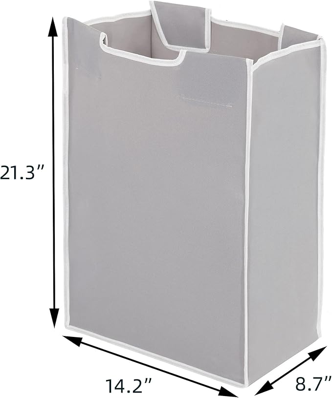 STORAGE MANIAC 2 Pack Laundry Sorter Replacement Bags, No Hangers, Laundry Hamper Cart Removable Replacement Bags, Laundry Storage Organizer Replacement Bags, Gray