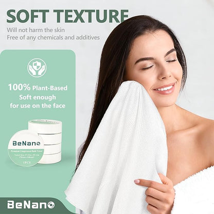 Benano Premium Compressed Towel Tablets Disposable Towel 55.1 in x 27.5 in Large Bath Towel Travel Towel Reusable for Hotel Camping Sports Hiking Beach Swimming Vacation (55.1" x 27.5" (3 Pack))