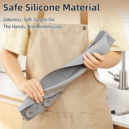 18" Upgraded Silicone Sink Splash Guard Released in 2026,Self-Draining Water Splash Guard for Kitchen Sink,Bathroom and Kitchen Island,with 3.5" High Splash Guard & 6 Strong Suction Cup(Grey)