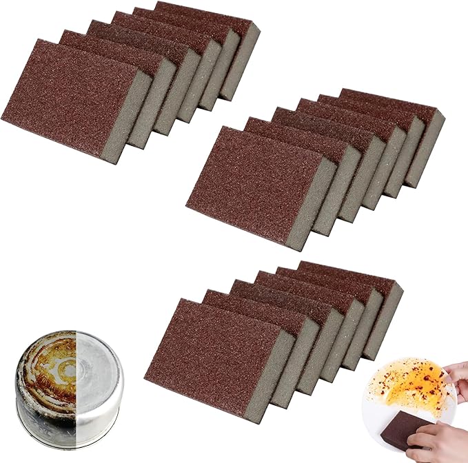 Magic Emery Cleaning Sponge, Nano Carborundum Sponge for Pots and Pans, Heavy Duty Magic Emery Sponge for Kitchen Surface Cleaning, Efficient Magic Eraser for Pots and Pans (18Pcs)