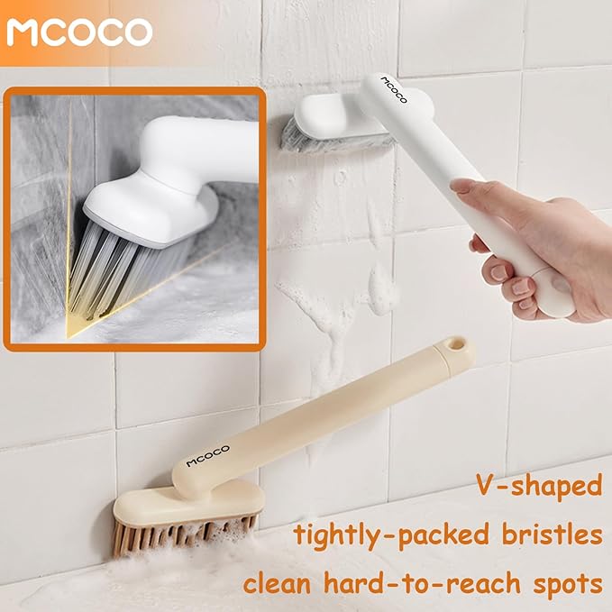 Crevice Cleaning Brush Grout Cleaner for Household use Multi-Purpose Hard Bristle Brushes Bathroom Brush for Kitchen Window Toilet Grout Bottle Sink Corners Blender Small Spaces 2 Pack White