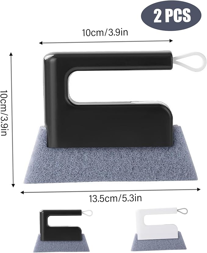 2 Pack Window Track Cleaner Tool, Window Sill Cleaner Reach Brush for Narrow Gaps, Wet & Dry Use, Removable Head Track Tool Sill