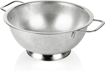 Gulex Colander Stainless Steel 5-Quart, Strainer for Kitchen Food, Dishwasher Safe