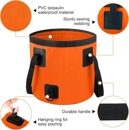 5 Gallon Bucket for Cleaning, Collapsible Mop Bucket Wash Basin Foldable Car Wash Buckets for Fishing Shower Travel, Portable Water Storage Containers for Household RV Essentials and Beach Supplies