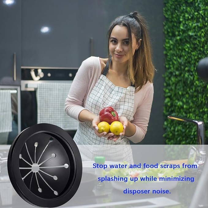 3-1/8 Inch Garbage Disposal Splash Guard and Sink Stopper, Universal Rubber Stopper Fits Waste King, Whirlaway, Sinkmaster, GE Models (1+1)