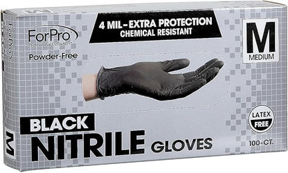 ForPro Disposable Nitrile Gloves, Chemical Resistant, Powder-Free, Latex-Free, Non-Sterile, Food Safe, 4 Mil