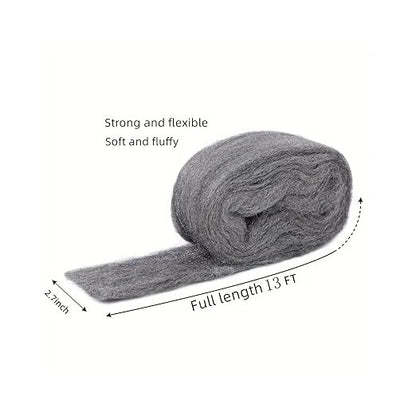Steel Wool for Mice Control, 6 Pack Steel Wool Cloth Rodent Barrier, 78FT Total Fine Steel Wools 0000, Easy Cut & Shape Crack Filler for Mice & Rodent Blocking
