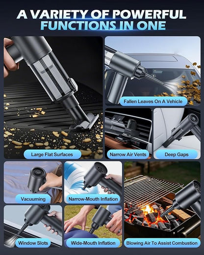 2026 Upgraded Handheld Car Vacuum, Cordless Car Vacuum Cleaner with 15000Pa Strong Suction, Brushless Motor & Filter, 7-in-1 Cleaning Kit, Type-C Charging for Home Office Car Pet (Black)