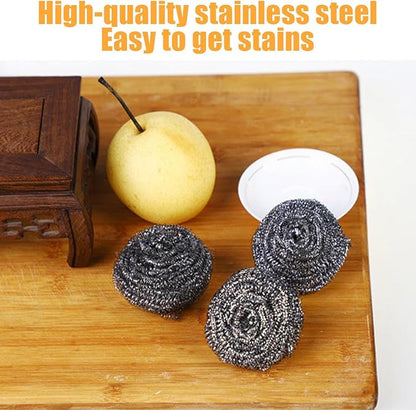 20 Pack Steel Wool Scrubbers, 2.36 Inch Stainless Steel Cleaning Pads, Heavy Duty Scouring Pads for Pots and Pans, Non-Scratch Kitchen Scrubber for Dishes, Grills, and Cookware