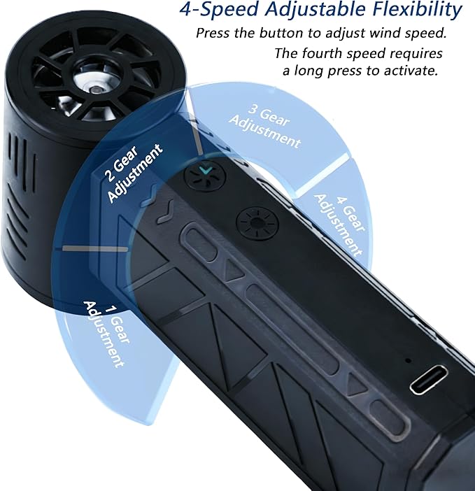 2026 Upgrade Snow Removal for Cars 130,000 RPM Mini Snow Blower for Car Snow Master Pro Led Turbo Blower,4-Speed Adjustable Turbo Electric Portable Hand Held Car Remover for Vehicle and Home Cleaning