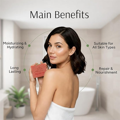 Marbela Cosmetics Handmade Soap Bar - Made in USA, Vegan Friendly, Palm Oil Free, Natural Bar Soap - Gentle Face & Body Soap for Daily Skin Care, Moisturizing - 3.5 oz (Berrylicious Soap)