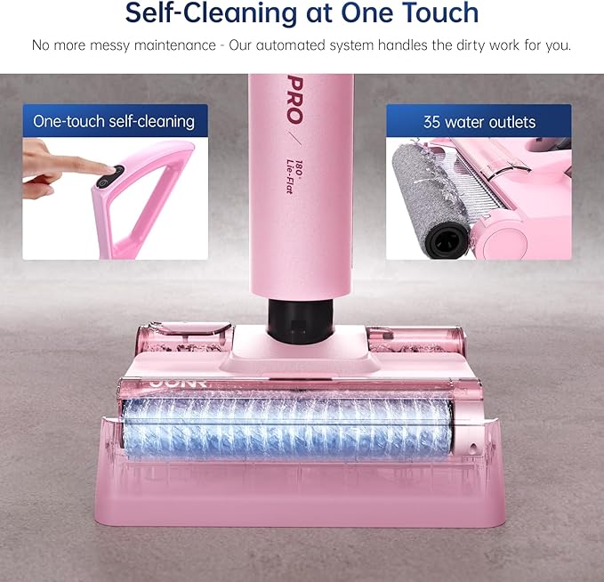 JONR S20 Pro 180° Lay Flat Wet Dry Vacuum Cleaner - Smart Adjusting Suction Cleans Under Low Furniture (3.5"), Self-Cleaning, 2-in-1 Vacuum and Mop for Pet Hair, Kitchen Spills & All Floor (L)