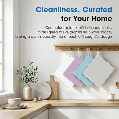Extra Large Cleaning Pads, Micro-Abrasive Foam, Cloth-Style Design, No Chemicals Needed Just Water, No-Scratch & Odor-Free for Kitchen Bathroom (10x10 Multicolor, 10-Pack)