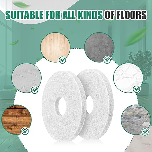 Teenyyou 5 Pcs 12" Cleaning Orbiter Pads Commercial Floor Buffer Pads Hardwood Floor Maintenance Scrubber Polisher Cleaning and Stripping for Orbiter Machine (White)