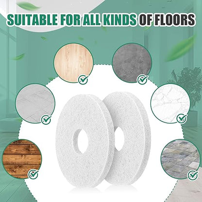 Teenyyou 5 Pcs 12" Cleaning Orbiter Pads Commercial Floor Buffer Pads Hardwood Floor Maintenance Scrubber Polisher Cleaning and Stripping for Orbiter Machine (White)
