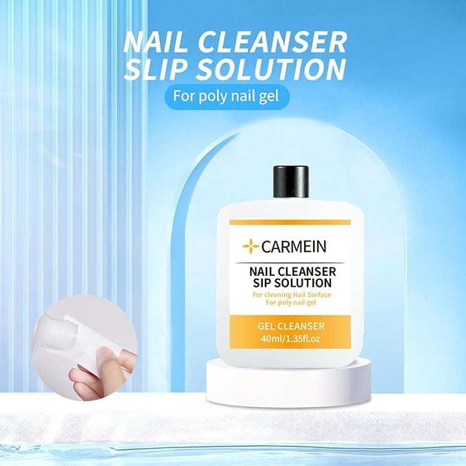 Poly Gel Slip Solution & Nail Cleaner - Professional Polyester Nail Gel Surface Cleaner for Nail Care (1pcs)40ml/1.35 fl oz
