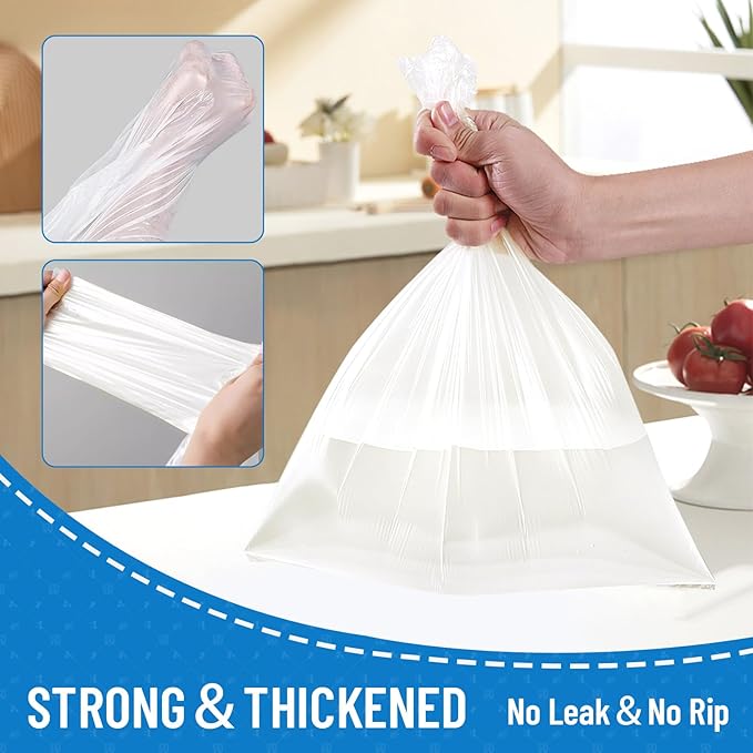 LainNeala Small Trash Bags 4 Gallon, 300 Count Small Garbage Bag Bathroom White Mini Trash Bag Trash Can Liners Unscented Garbage Bags for Bathroom Can