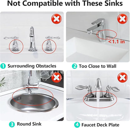 17.7'' Faucet Mat for Kitchen Sink Splash Guard[7° Slope Fast Self-draining][Snap Lock Fit] Folding Kitchen Sink Faucet Mat Splash Guard Kitchen Sink Area Water Splash Guard Behind Faucet Draining Mat