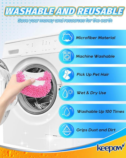 KEEPOW 10 Pack Steam Cleaner Attachments for Most Handheld Steam Cleaner Microfiber Cloths Cover Compatible with Bissell Steam Shot Omni/Wagner/McCulloch/Phueut Steam Cleaner Accessories